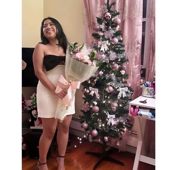 ZARA Short Dress With Tie Detail Bow‎ Size Large 7887/707 Blogger Favorite - Picture 5 of 14